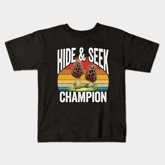 Mushroom - Hide And Seek Champion Kids T-Shirt by Kudostees